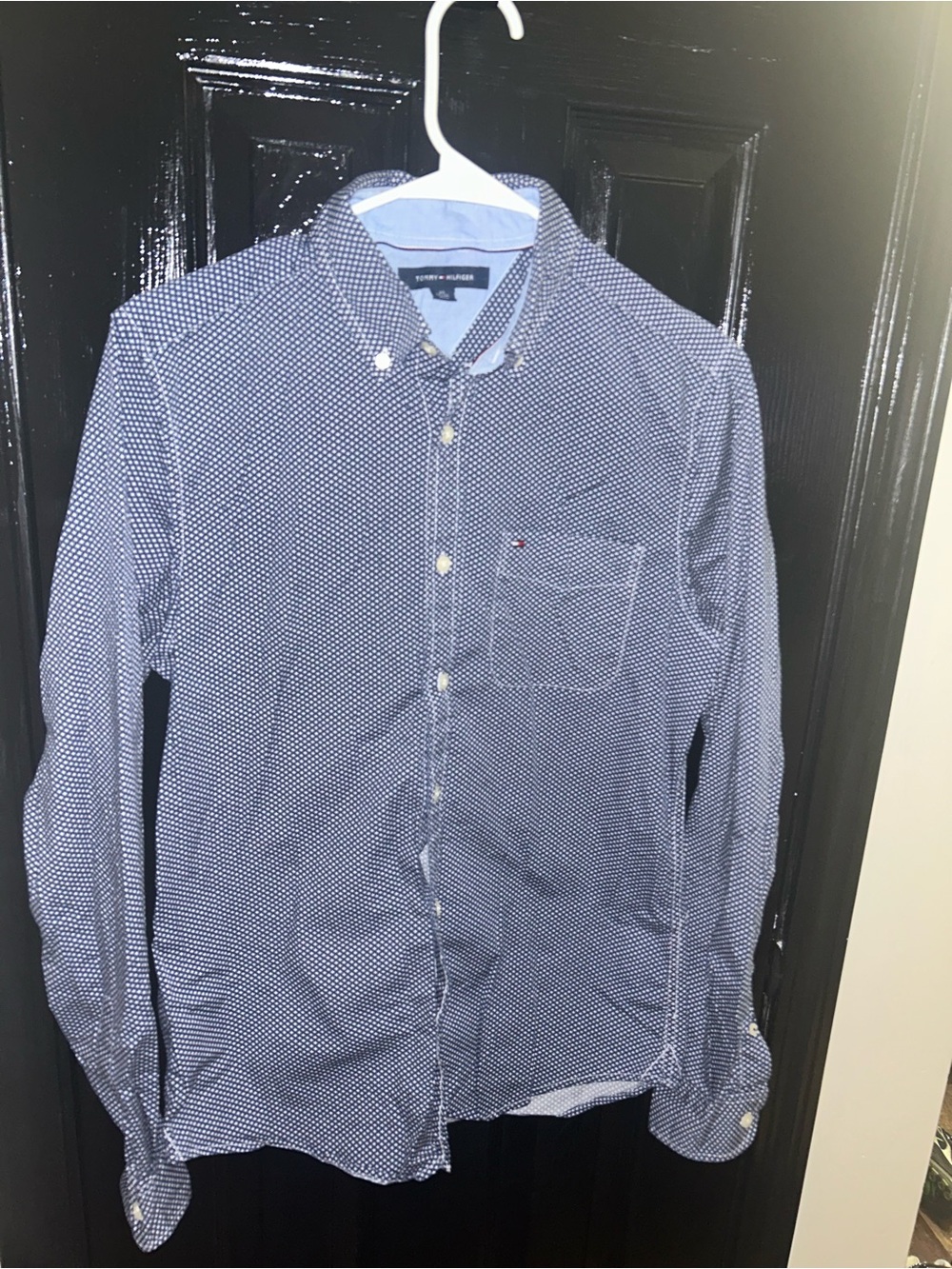 Tommy Hilfiger Men’s Navy Microdot Button-Down Shirt